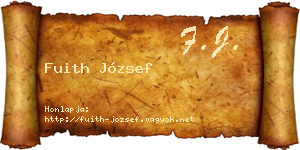 Fuith József névjegykártya